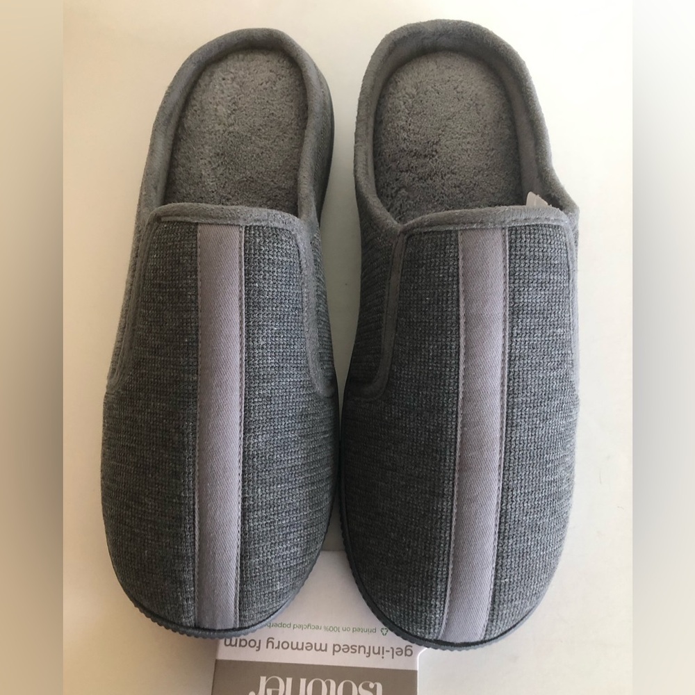 ISOTONER Mens Slippers Size XL 11-12 Gel Infused Memory Foam Comfort  New